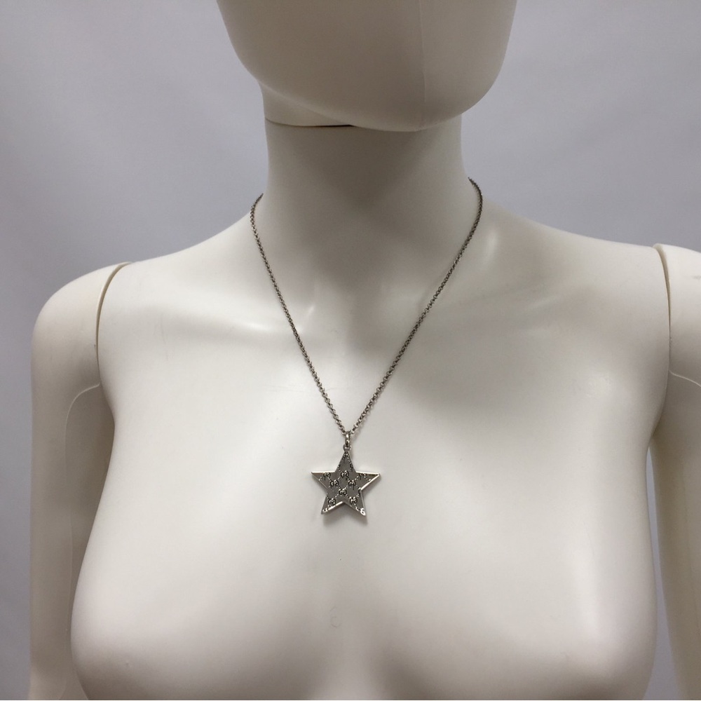 Authentic Gucci ghost enamel star pendant reversible sterling silver chain - Picture 8 of 8